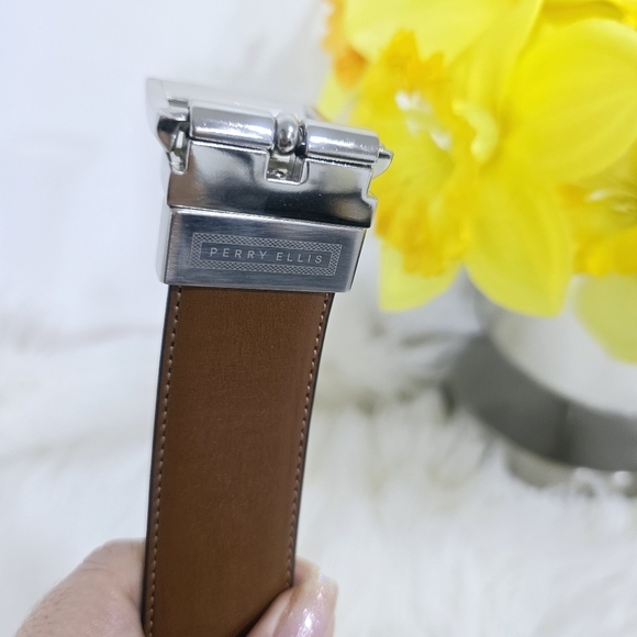 Perry Ellis black and brown belt 2 face size 34 - Picture 3 of 6